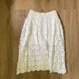Maje - Appliqué Skirt - Size 40 - Off-white